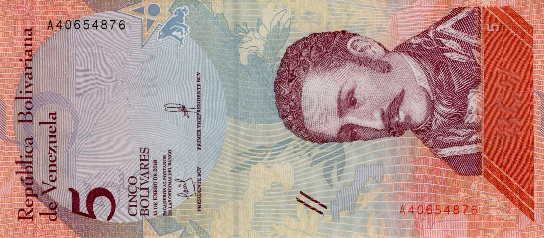 Venezuela 5 2018 UNC P-102